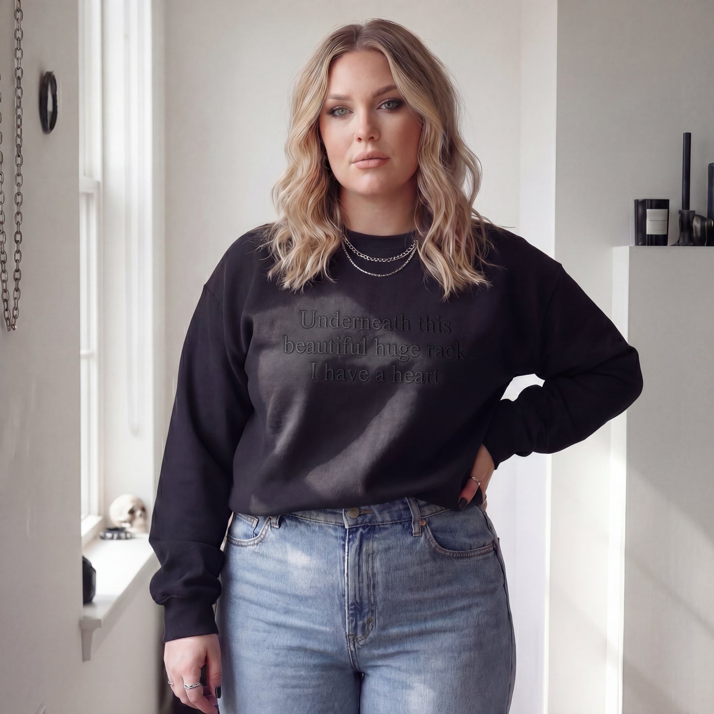 Underneath This Beautiful Huge Rack Embroidered Shirt