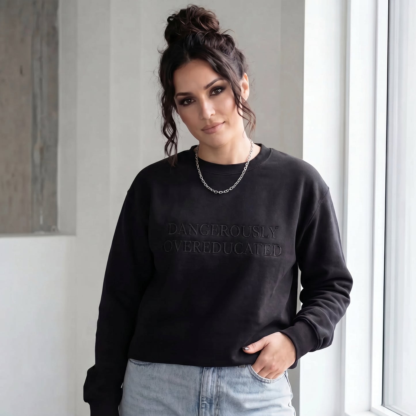 Dangerously Overeducated Embroidered Shirt