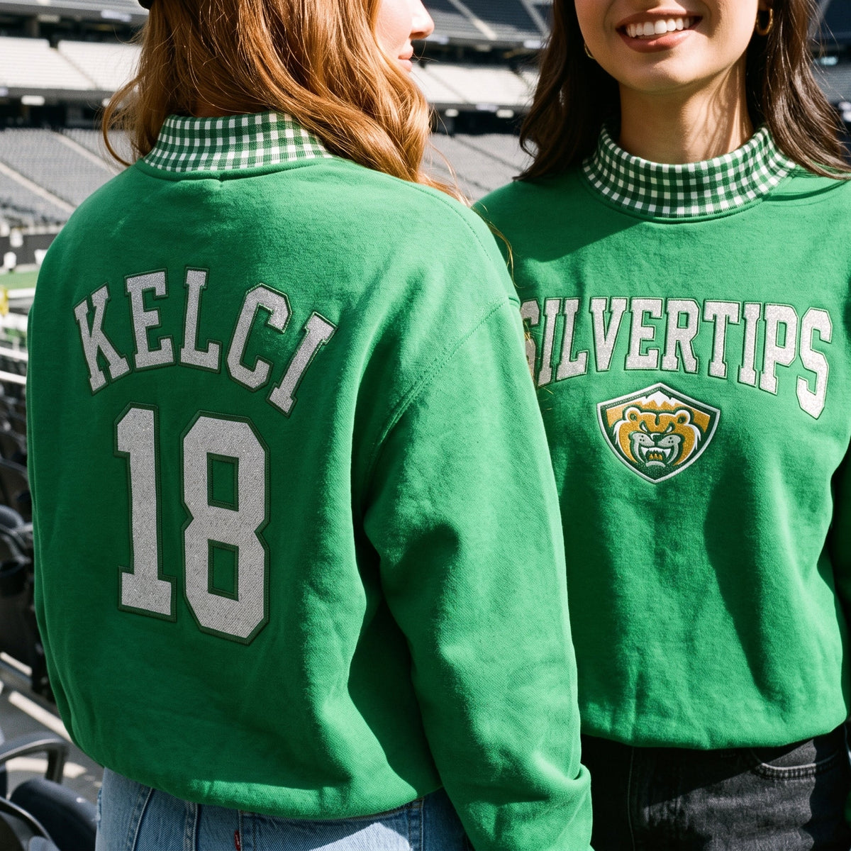 Build Your Own Team custom gingham mockneck