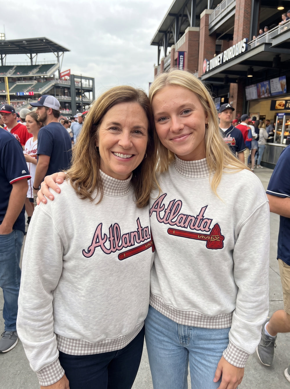 A matching pair for family day at the ballpark.