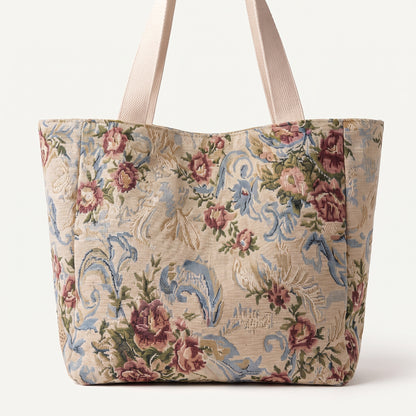 Embroidered Tapestry Floral Tote Bag