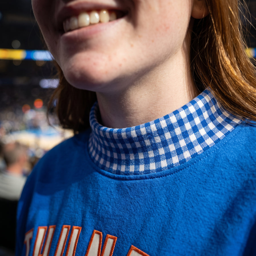 Woven gingham collar
