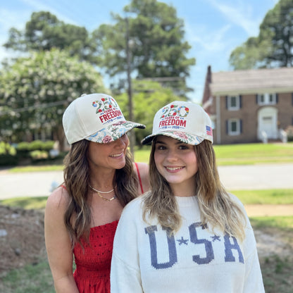 Custom Name Year Of Freedom FLoral Hat
