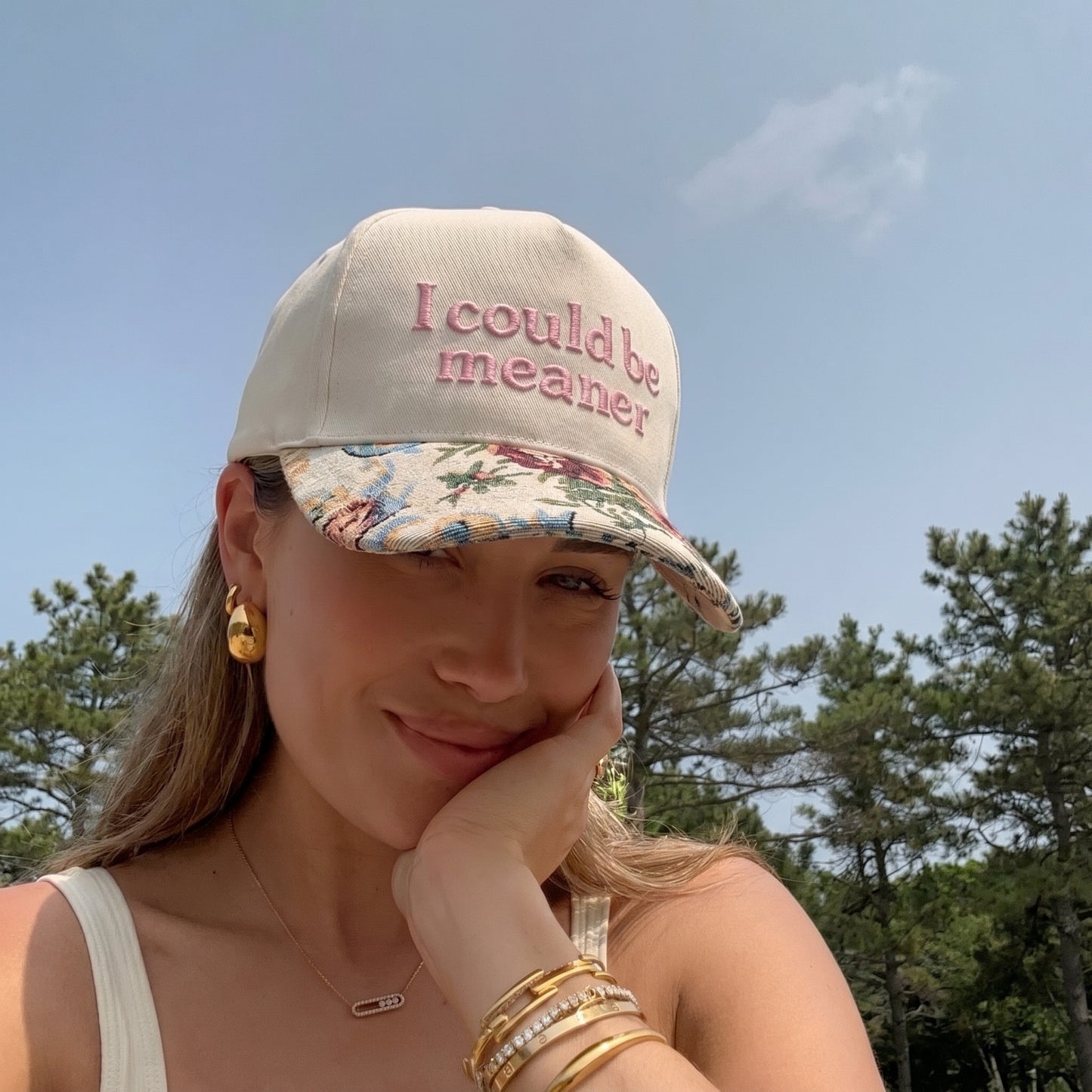 I Could Be Meaner FLoral Hat