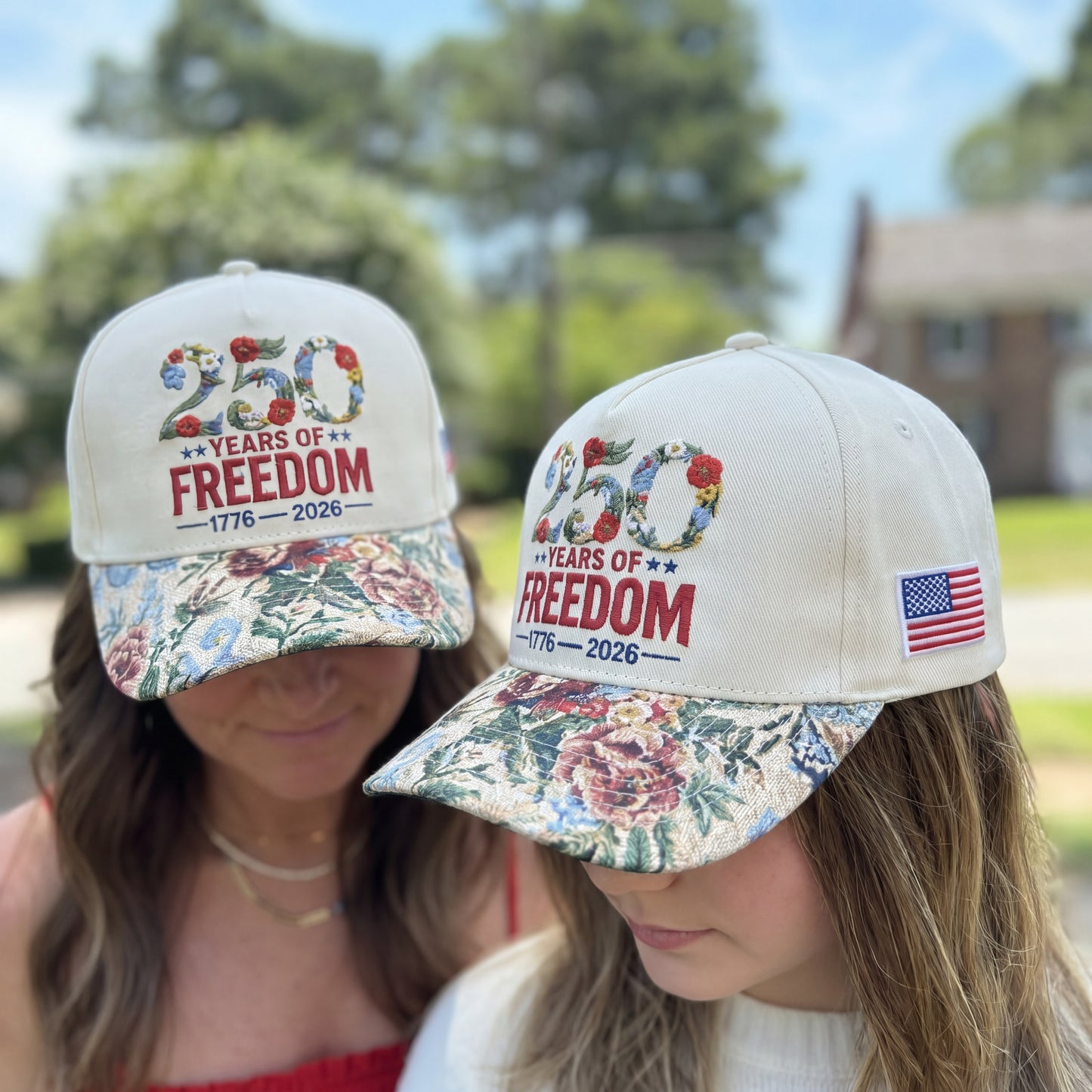 Custom Name Year Of Freedom FLoral Hat